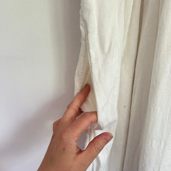 Anthropologie Manuela Embroidered Maxi Dress White Size 6 - Picture 7 of 8